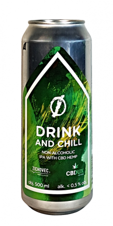 Rodinný pivovar Zichovec - Drink and Chill Ø 0,5l (Nealko CBD Pale Ale)