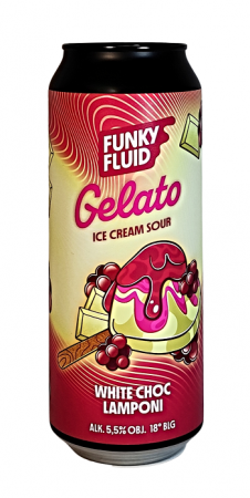 Pivovar Funky Fluid - Gelato: White Choc Lamponi 18° 0,5l (Ice Cream Sour)