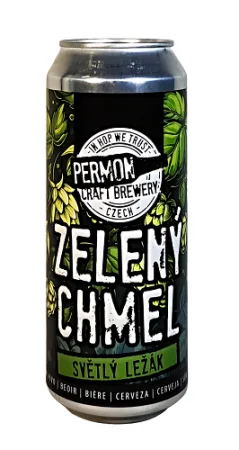 Pivovar Permon - Zelený chmel 11° 0,5l (světlý ležák)