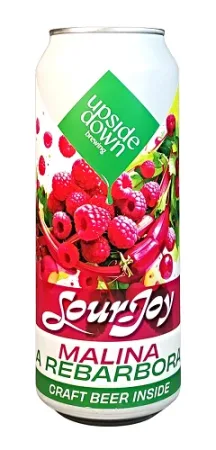 Pivovar Upside Down - Sour Joy: Malina a rebarbora 13° 0,5l (Sour Fruit Ale)