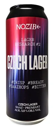 Pivovar Nozib - Lager Research #2 Czech Lager 12° 0,5l (světlý ležák)